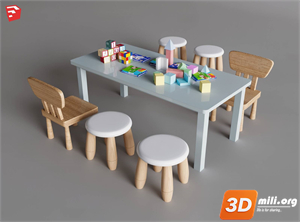 Kid's table and chairs Skp Files 